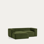 BLOK 2 seater sofa with left side chaise longue wide seam corduroy, 240 cm