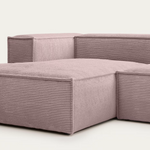 BLOK 2 seater sofa with left side chaise longue wide seam corduroy, 240 cm