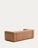 LEATHER BLOK Brown leather 2-seater sofa, 240 cm
