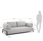 COMPO 3-seater sofa with armrests