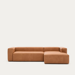 LEATHER BLOK Smeđi kožni trosjed, 300 cm