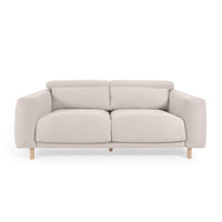 SINGA 3 seater sofa in white, 215 cm