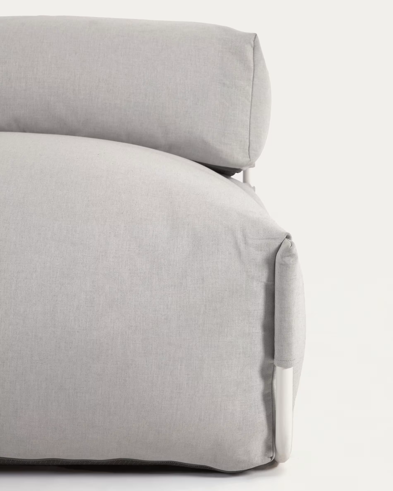 SQUARE Ležaljka s naslonom u bež boji s crnim aluminijem