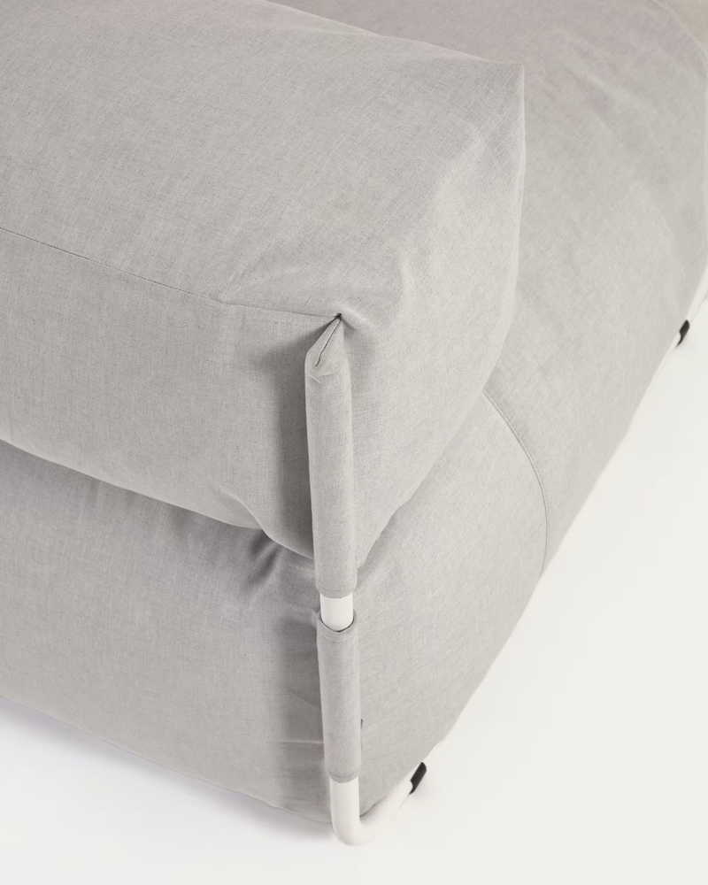 SQUARE Ležaljka s naslonom u bež boji s crnim aluminijem