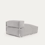 SQUARE Ležaljka s naslonom u bež boji s crnim aluminijem