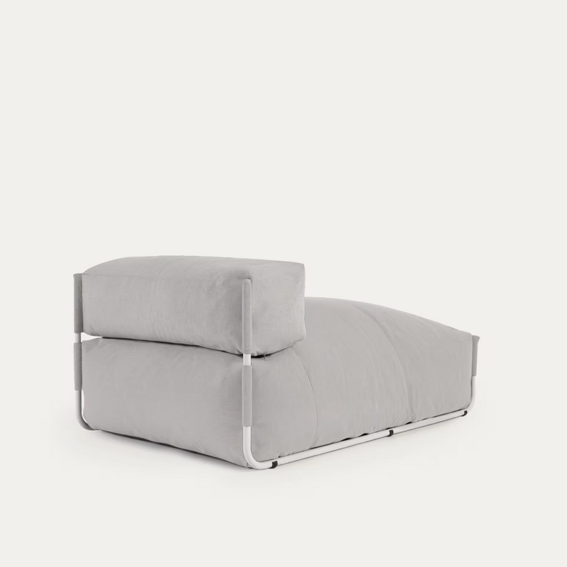 SQUARE Ležaljka s naslonom u bež boji s crnim aluminijem