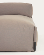 SQUARE Ležaljka s naslonom u bež boji s crnim aluminijem