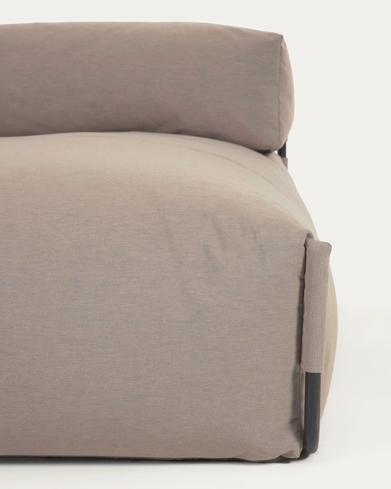 SQUARE Ležaljka s naslonom u bež boji s crnim aluminijem