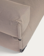 SQUARE Ležaljka s naslonom u bež boji s crnim aluminijem