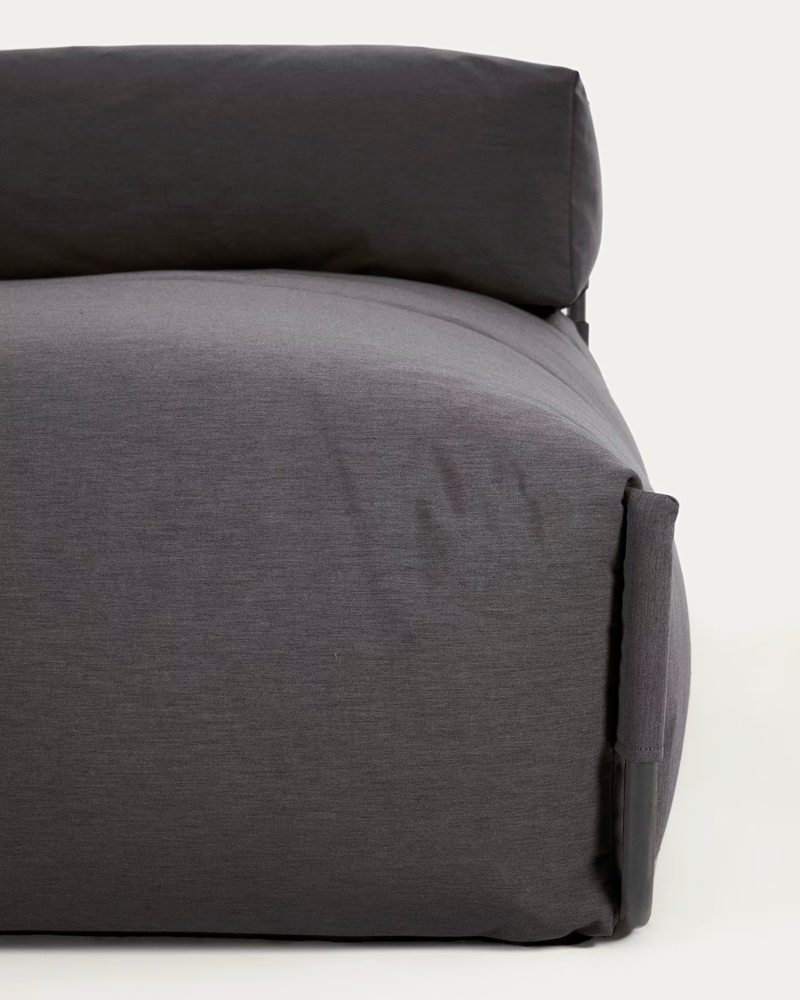 SQUARE Ležaljka s naslonom u bež boji s crnim aluminijem