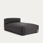 SQUARE Ležaljka s naslonom u bež boji s crnim aluminijem