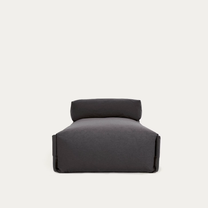 SQUARE Ležaljka s naslonom u bež boji s crnim aluminijem