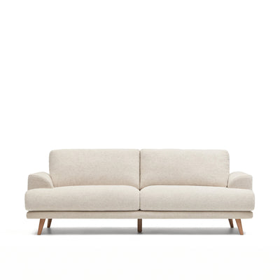 KARIN 3-seater sofa with solid beech wood legs, 231 cm