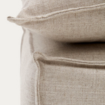 ANARELA Pouffe with removable cover and beige linen cover