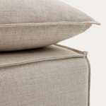 ANARELA Pouffe with removable cover and beige linen cover