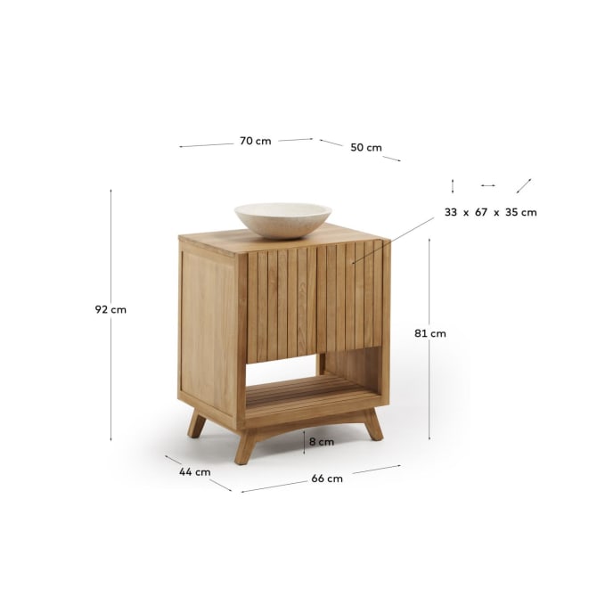 KUVENI Rectangular bathroom furniture, 70 x 80 cm