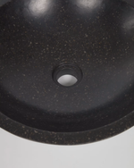 DELINA Round countertop washbasin in black terrazzo Ø 40 cm
