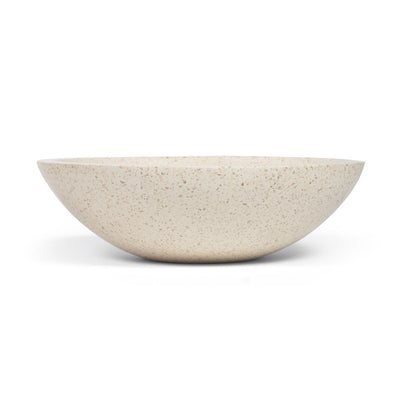 DELINA Round countertop washbasin in white terrazzo Ø 40 cm