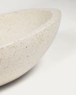 DELINA Round countertop washbasin in white terrazzo Ø 40 cm