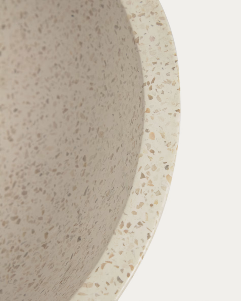 DELINA Round countertop washbasin in white terrazzo Ø 40 cm