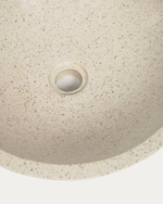 DELINA Round countertop washbasin in white terrazzo Ø 40 cm