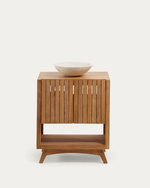 DELINA Round countertop washbasin in white terrazzo Ø 40 cm