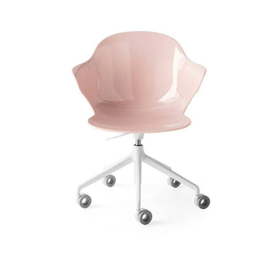 SAINT TROPEZ Swivelling plastic chair adjustable in height with aluminum base on casters