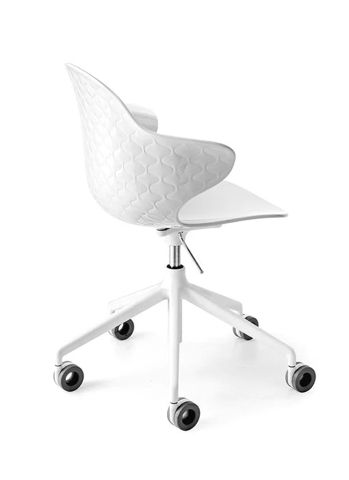 SAINT TROPEZ Swivelling plastic chair adjustable in height with aluminum base on casters