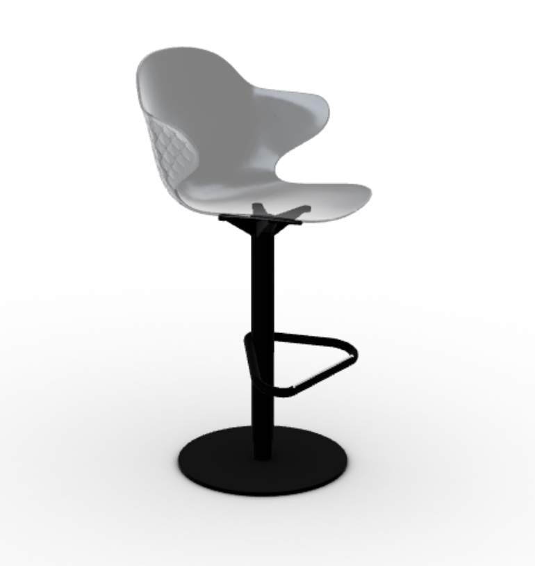 SAINT TROPEZ Tabure s plastičnim sjedalom i okretnom bazom podesivom po visini.