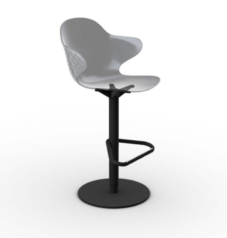 SAINT TROPEZ Tabure s plastičnim sjedalom i okretnom bazom podesivom po visini.