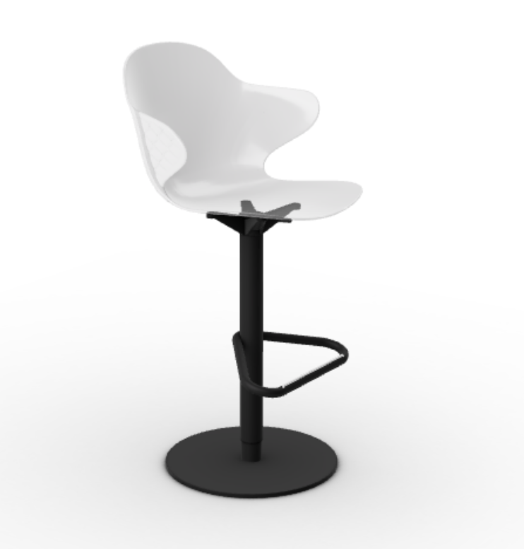 SAINT TROPEZ Tabure s plastičnim sjedalom i okretnom bazom podesivom po visini.