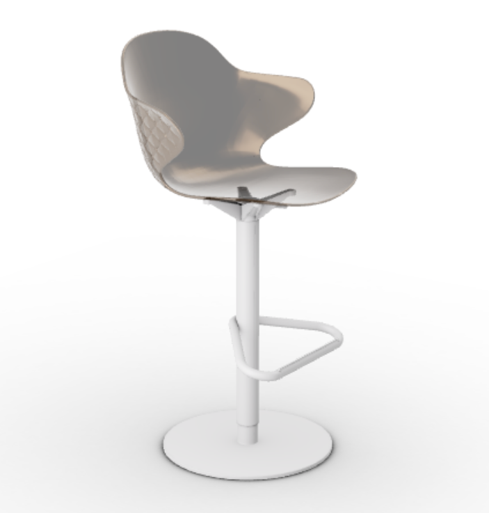 SAINT TROPEZ Tabure s plastičnim sjedalom i okretnom bazom podesivom po visini.