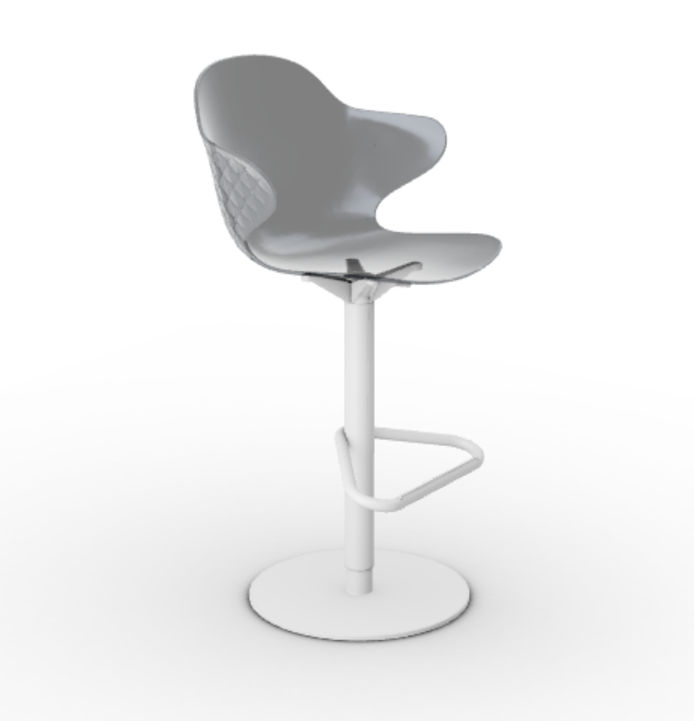 SAINT TROPEZ Tabure s plastičnim sjedalom i okretnom bazom podesivom po visini.