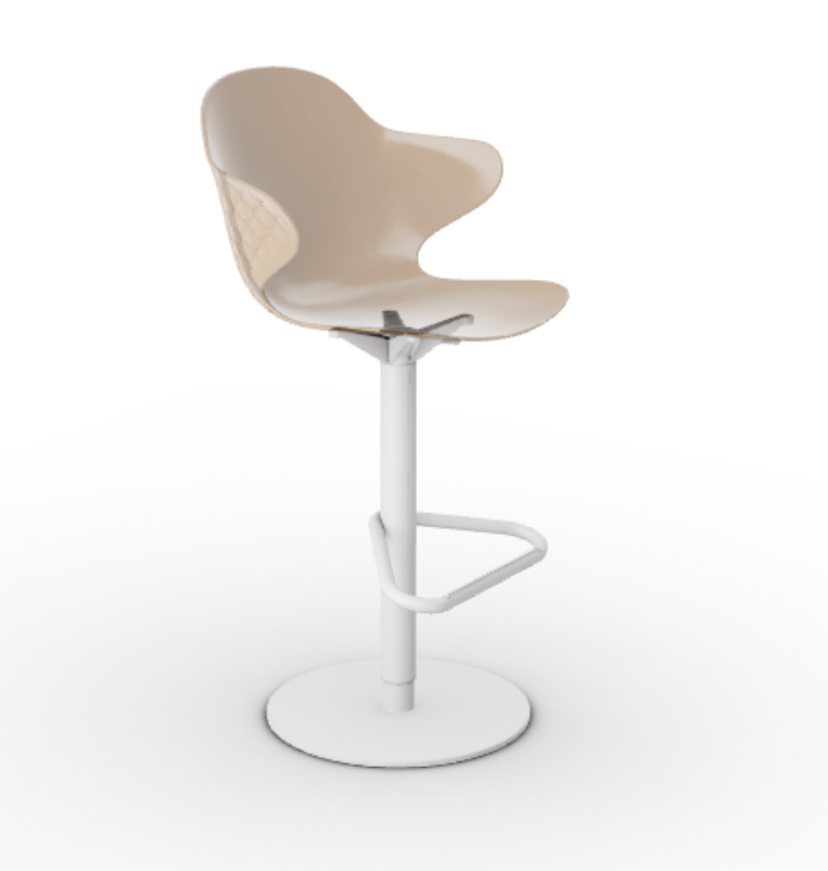 SAINT TROPEZ Tabure s plastičnim sjedalom i okretnom bazom podesivom po visini.