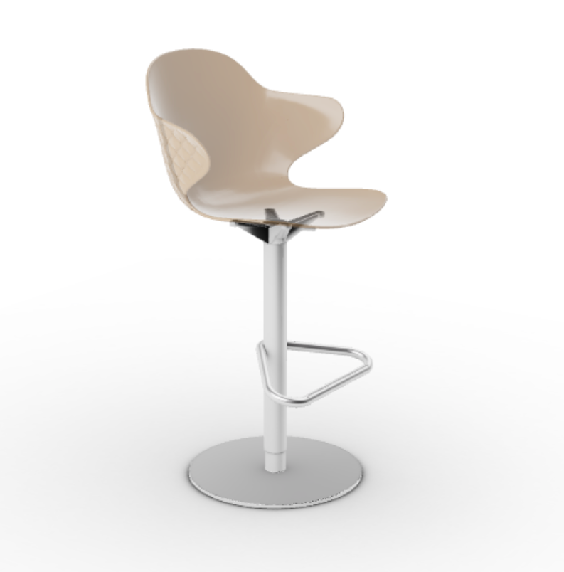 SAINT TROPEZ Tabure s plastičnim sjedalom i okretnom bazom podesivom po visini.