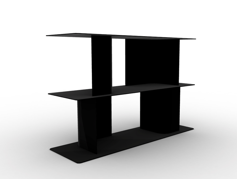 CARV Metalna polica za knjige s utegnutom bazom