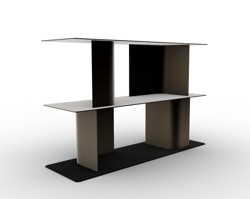 CARV Metalna polica za knjige s utegnutom bazom