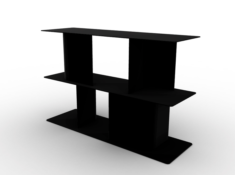 CARV Metalna polica za knjige s utegnutom bazom