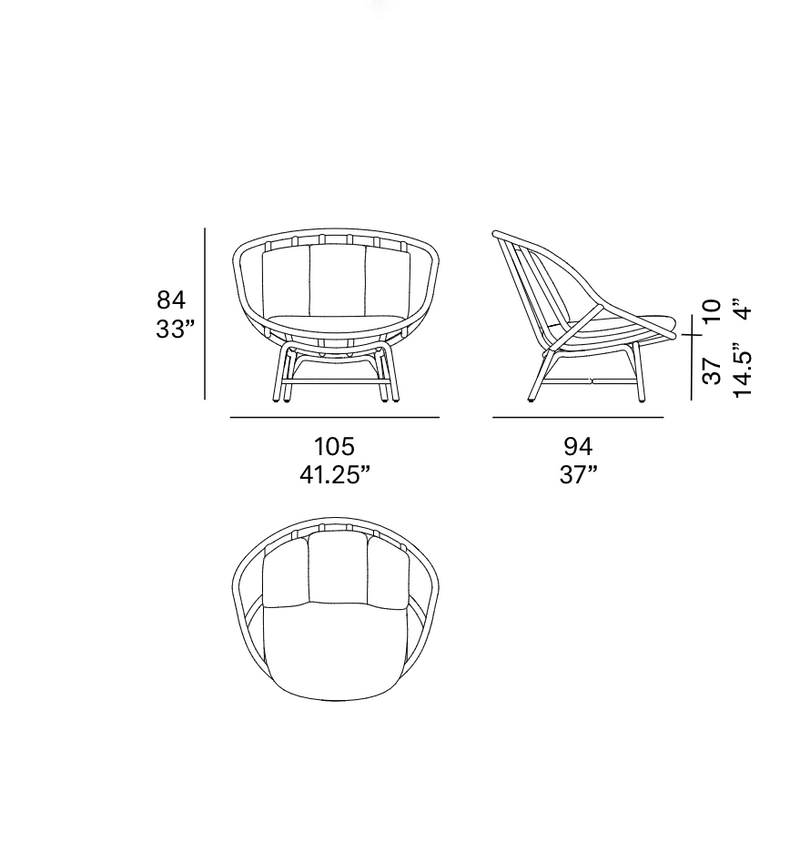 ARMADILLO Ležeća stolica