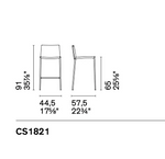 AIDA Upholstered stool covered with regenerated leather and metal frame