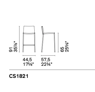 AIDA Upholstered stool covered with regenerated leather and metal frame