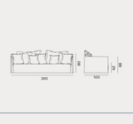 GHOST 114 Sofa with cushions