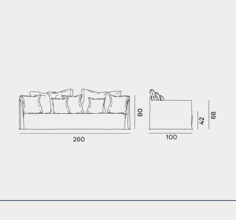 GHOST 114 Sofa with cushions