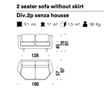 BIG MAMA 2 seater sofa - wooden structure covered with polyurethane foam in varied densities