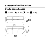 BIG MAMA 3 seater sofa - wooden structure covered with polyurethane foam in varied densities