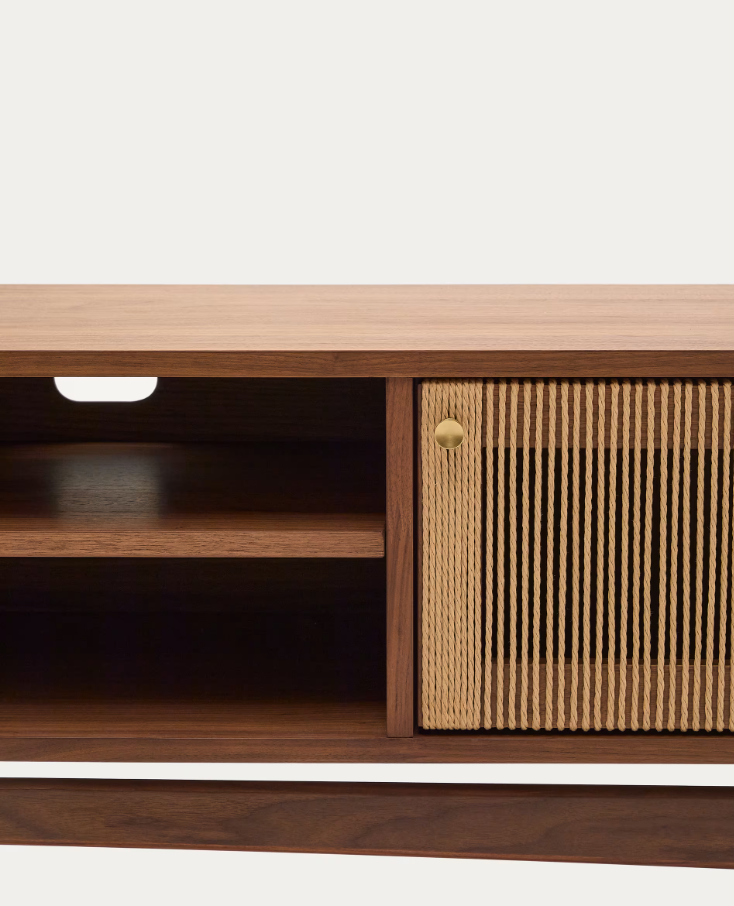 ELAN TV ormarić s 3 vrata od furnira i drva oraha