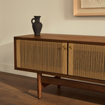 ELAN TV ormarić s 3 vrata od furnira i drva oraha