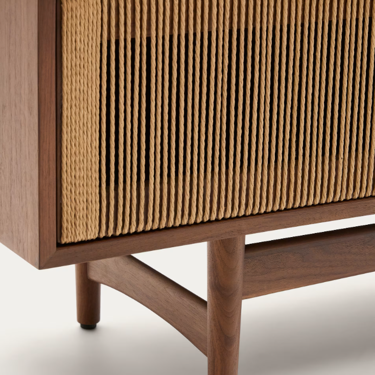 ELAN TV ormarić s 3 vrata od furnira i drva oraha