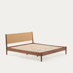 ELAN bed in veneer and solid walnut wood (180 cm matress)