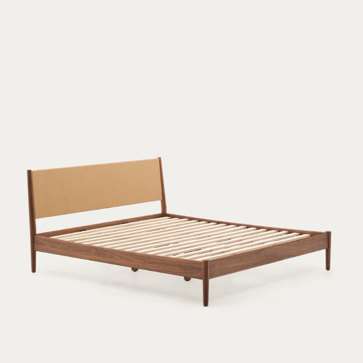 ELAN bed in veneer and solid walnut wood (180 cm matress)